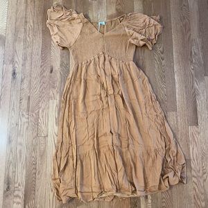 burnt orange midi dress